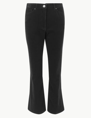 Corduroy Bootcut Cropped Trousers M S Collection M S