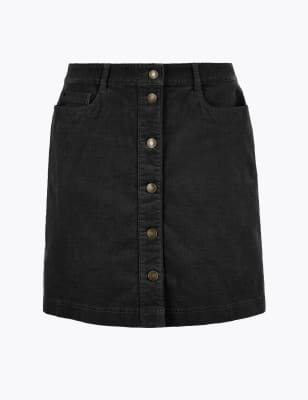 Corduroy skirt with buttons online