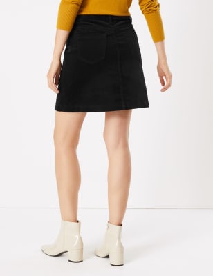 Corduroy Button Front A Line Mini Skirt M S Collection M S