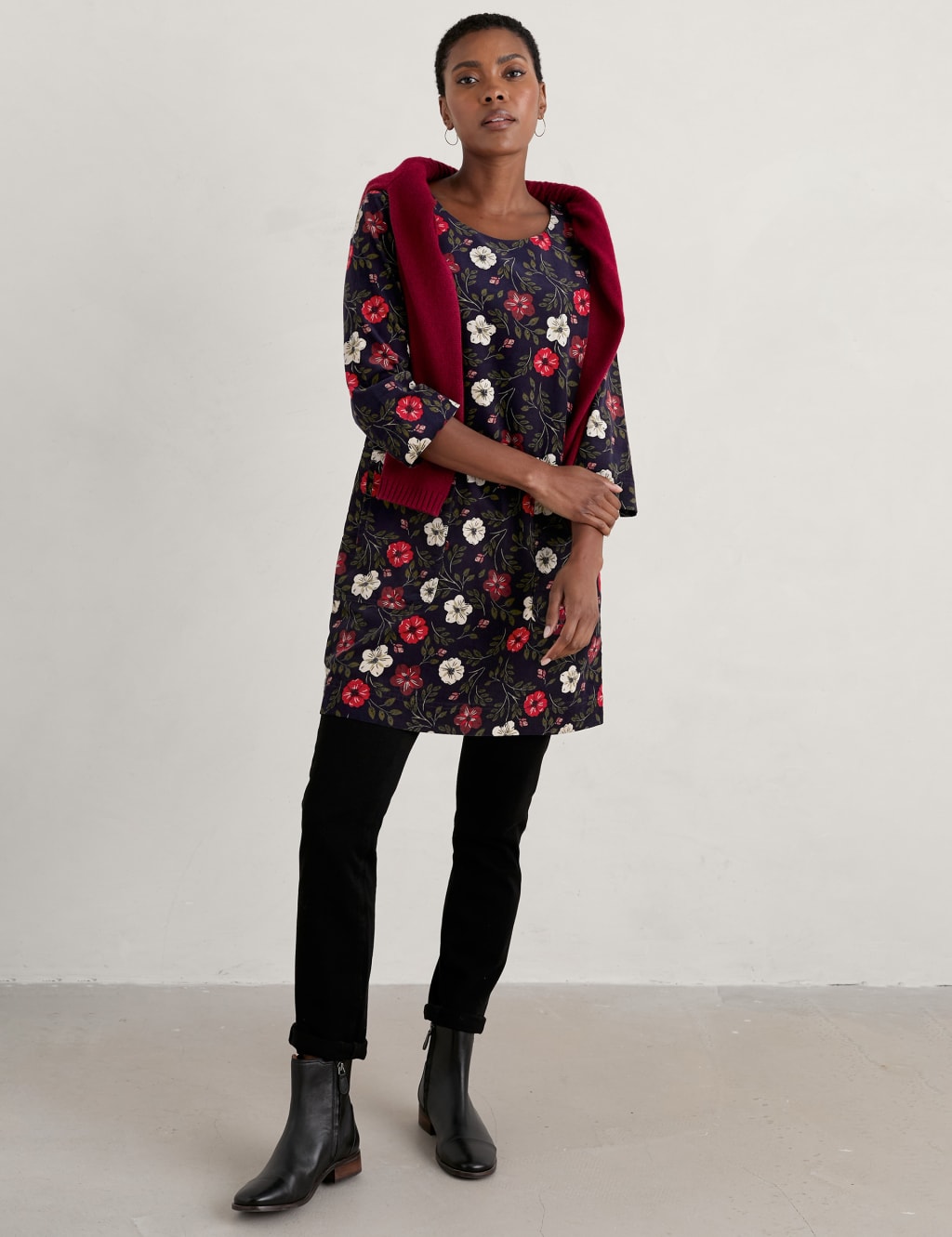 Corduroy Floral Tunic Seasalt Cornwall M&S