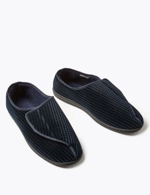 marks and spencer mens velcro slippers
