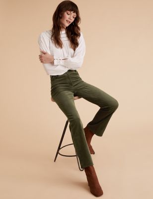 Corduroy Slim Fit Flare Trousers Image 1 of 6