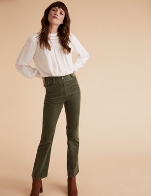 Corduroy Slim Fit Flare Trousers Image 3 of 6
