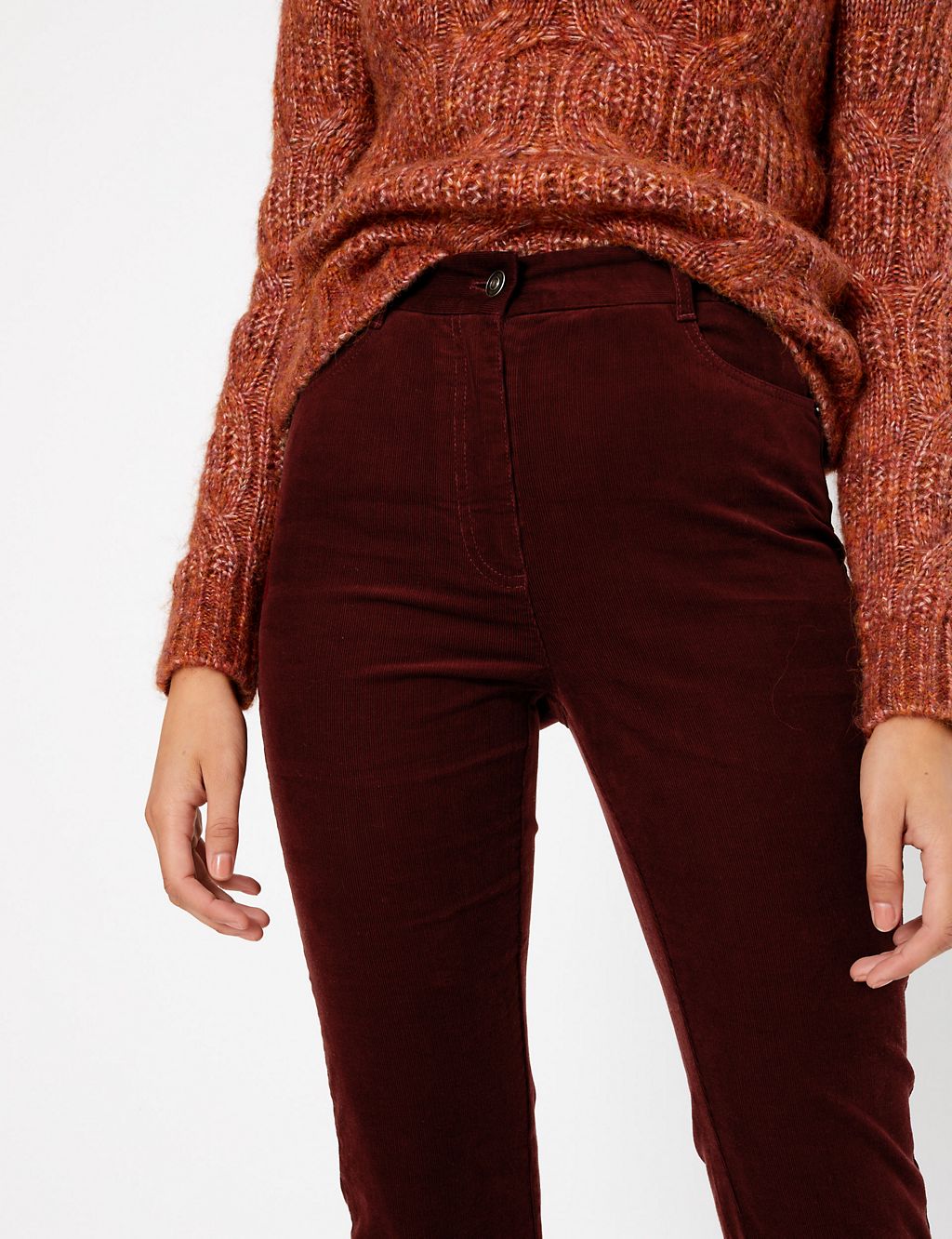 Corduroy Slim Flare Trousers | Per Una | M&S