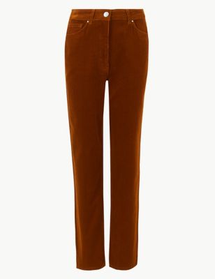 Corduroy Straight Leg Ankle Grazer Trousers Image 2 of 5