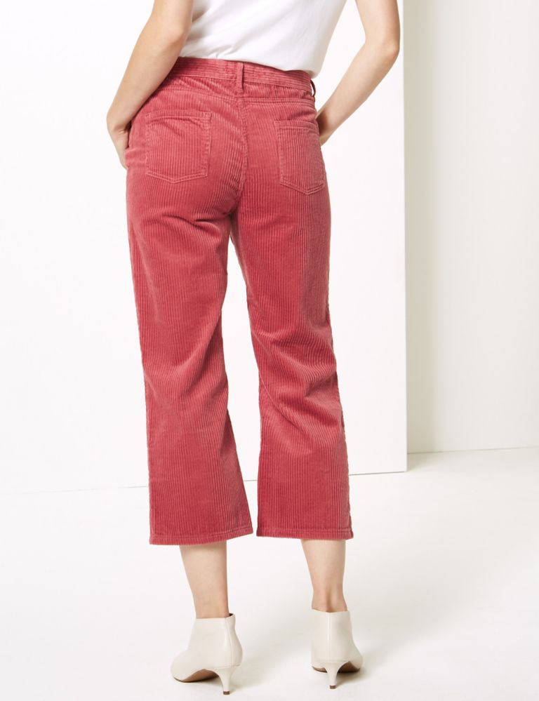 Corduroy Straight Leg Cropped Trousers 3 of 5