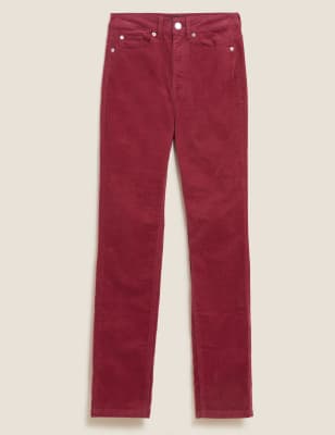 M&S Womens Marks and Spencer Classic Red Cord Jeggings Size 22 Regular