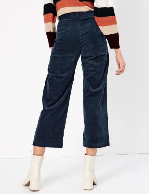 cropped wide leg cord trousers