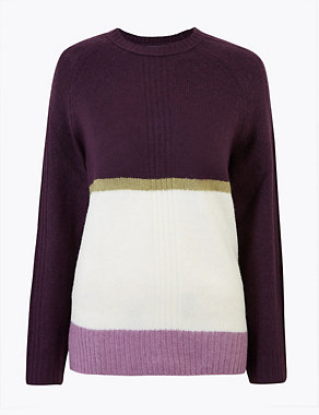 Cosy Colour Block Relaxed Fit Jumper Image 2 of 4