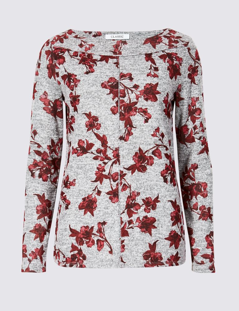 Cosy Floral Print Long Sleeve Top 2 of 4