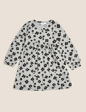 Cosy Leopard Print Dress (2-7 Yrs) Image 2 of 4