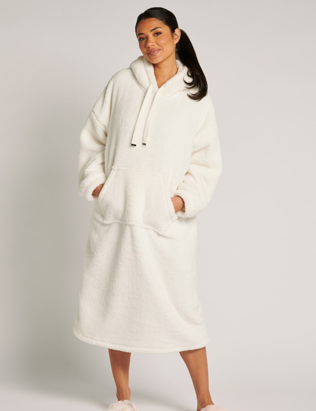 Longline sales white hoodie