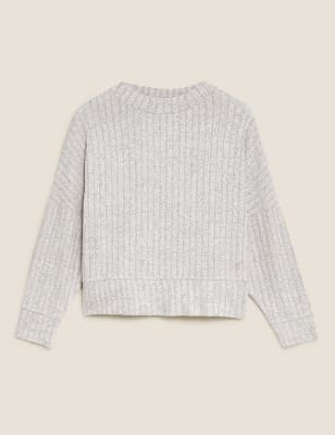 black ribbed sweatshirt