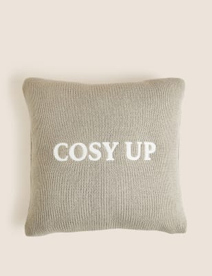 Grey slogan clearance cushion