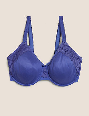 Cotton & Lace Wired Minimiser Bra C-G Image 2 of 6
