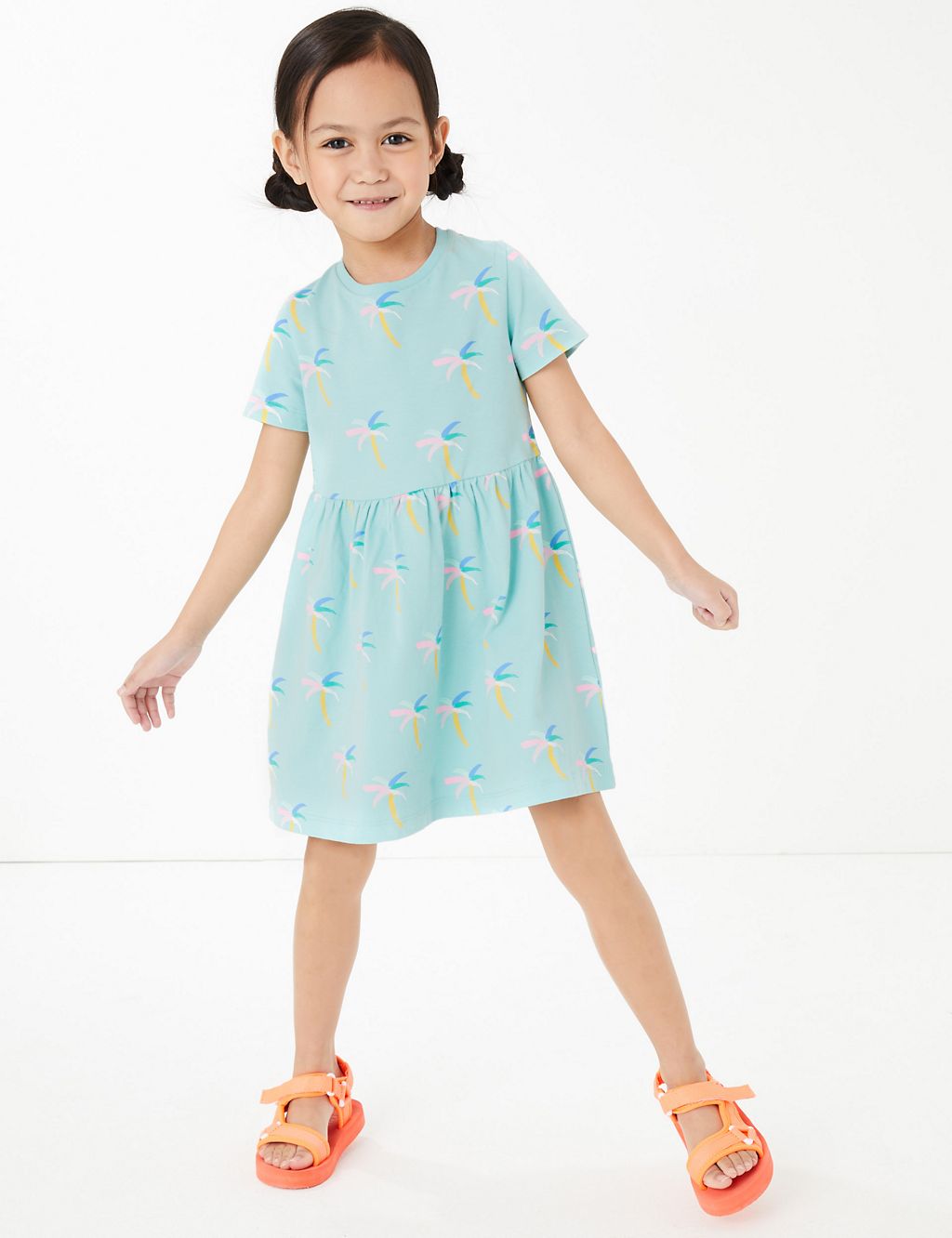 Cotton All Over Palm Print Dress (2-7 Yrs) 3 of 4