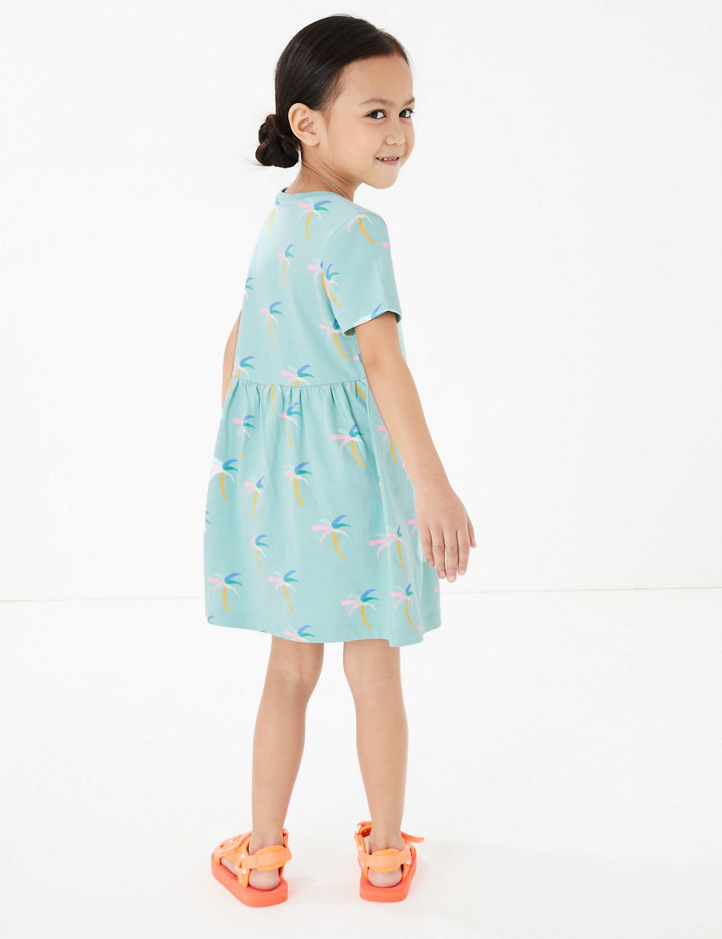 Cotton All Over Palm Print Dress (2-7 Yrs) 4 of 4