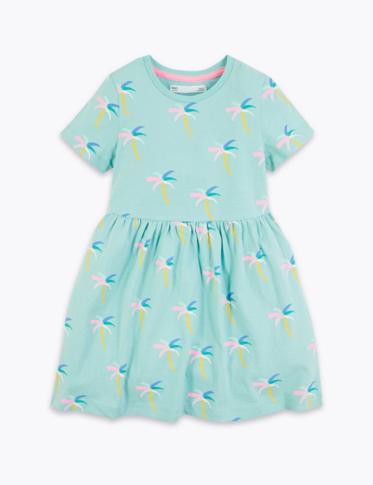 Cotton All Over Palm Print Dress (2-7 Yrs) 2 of 4