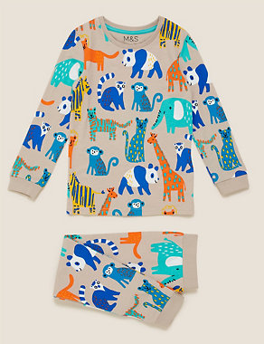 Cotton Animal Print Pyjama Set (1-7 Yrs) Image 2 of 4