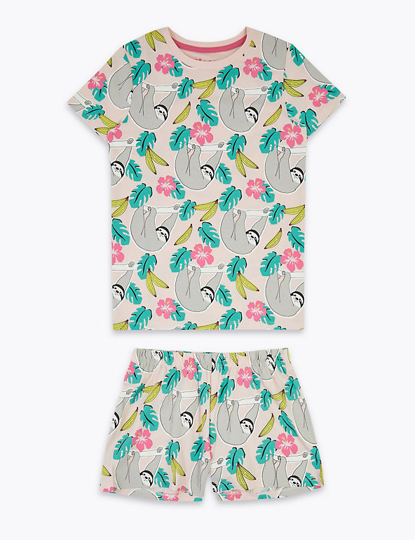 Cotton Animal Print Short Pyjama Set (7-16 Yrs) Image 1 of 1