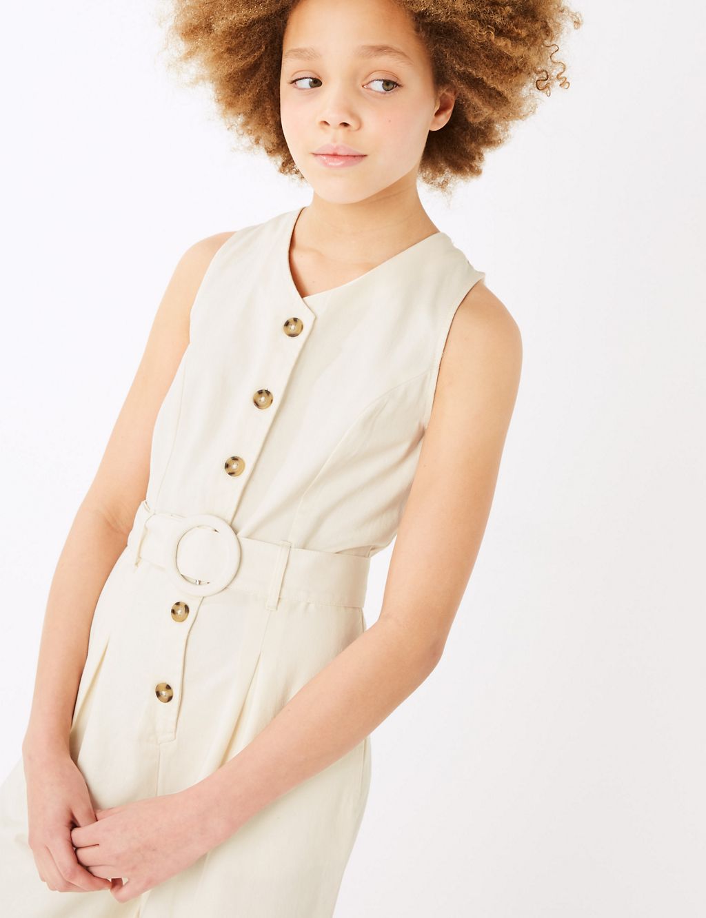 Cotton Belted Jumpsuit (6-16 Yrs) 2 of 4