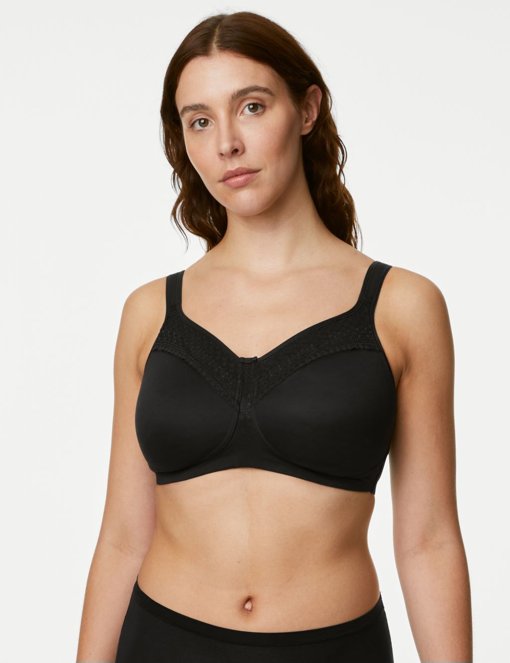 catch-L Women's Non-Wired Full Cup Sports Bra, Pack of 2, Lace