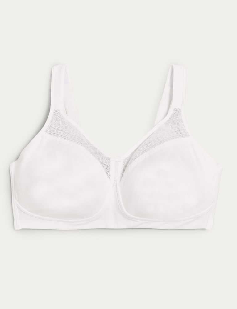 Cotton Blend & Lace Non Wired Total Support Bra B-H 2 of 7