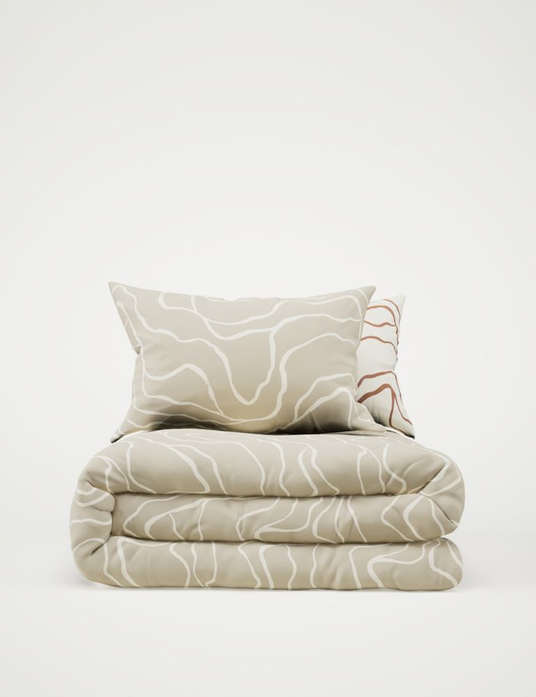 Cotton Blend Abstract Bedding Set 3 of 5