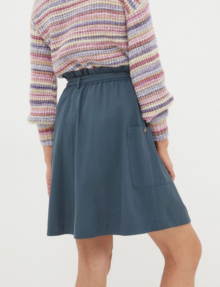 Cotton Blend Belted Mini Utility Skirt 4 of 5
