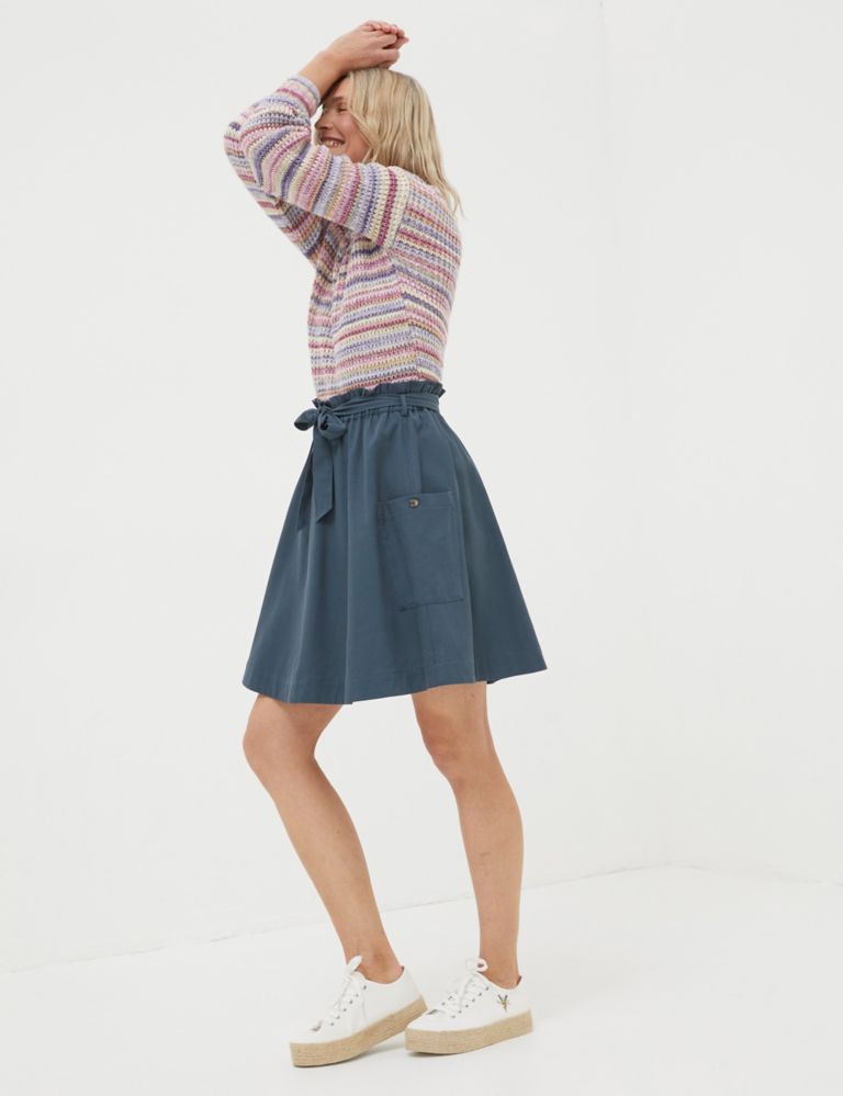 Cotton Blend Belted Mini Utility Skirt 5 of 5