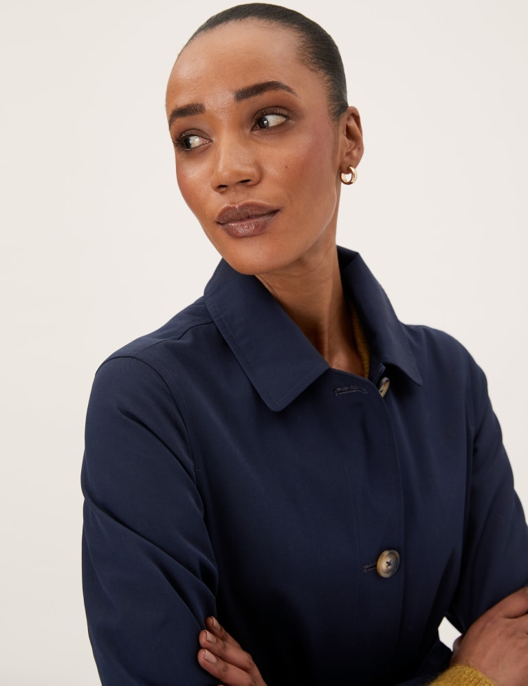Womens navy belted on sale coat
