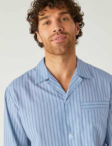 Cotton Blend Bengal Stripe Pyjama Set 1 of 5