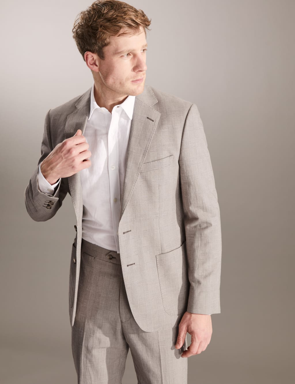 Cotton Blend Check Jacket
