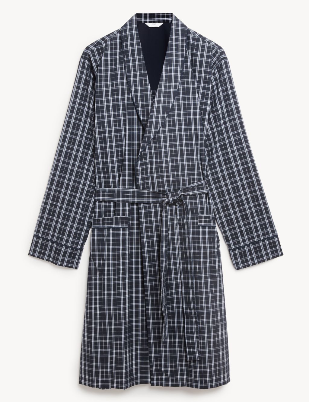 Cotton Blend Checked Dressing Gown | M&S Collection | M&S