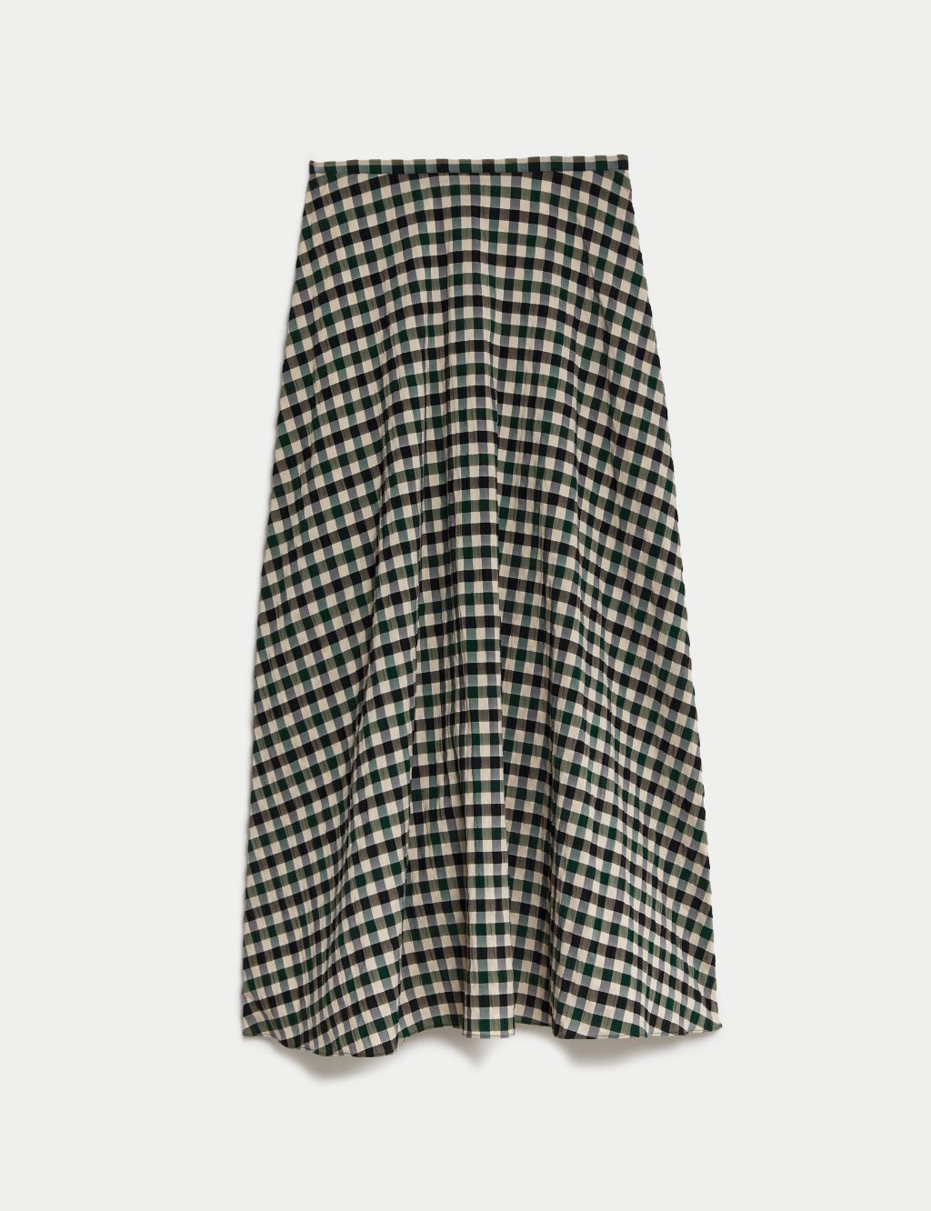 Cotton Blend Checked Maxi Column Skirt 1 of 5