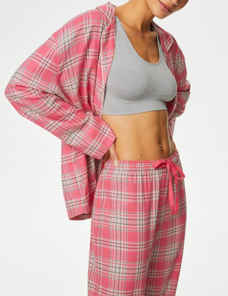 Cotton Blend Checked Pyjama Bottoms