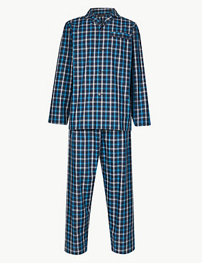 Cotton Blend Checked Pyjama Set Image 2 of 4