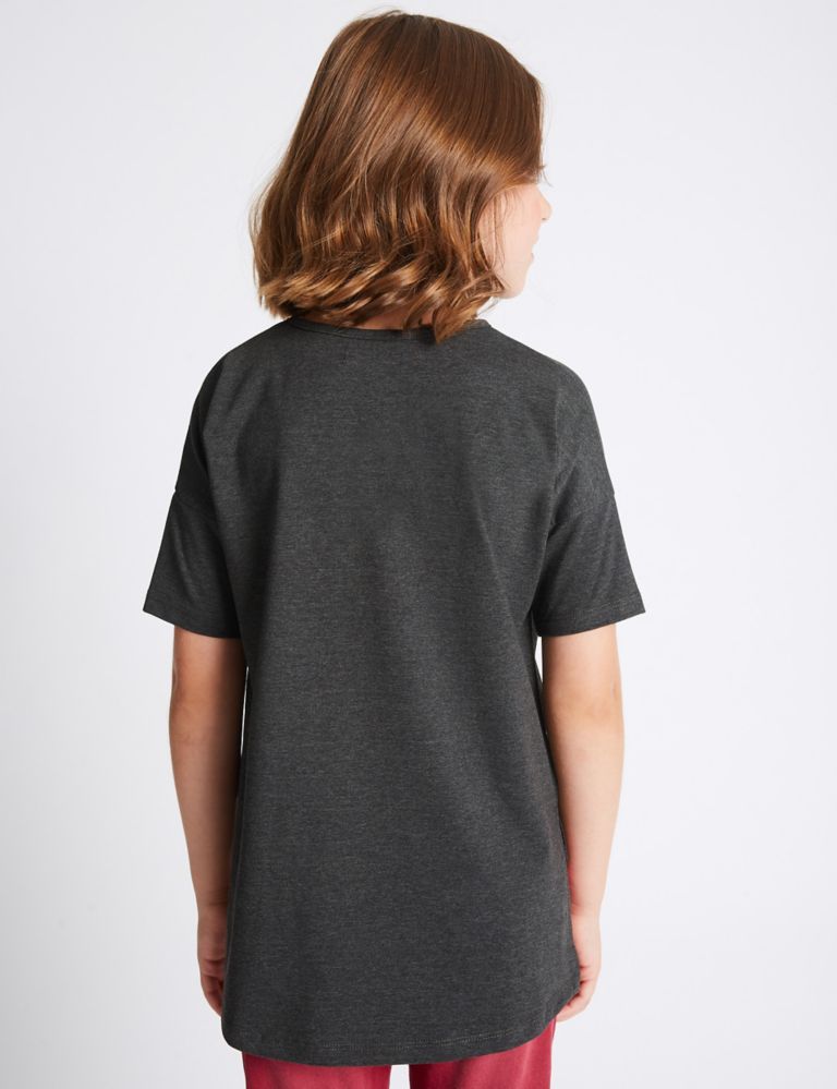 Cotton Blend Crew Neck Top (3-14 Years) 3 of 4