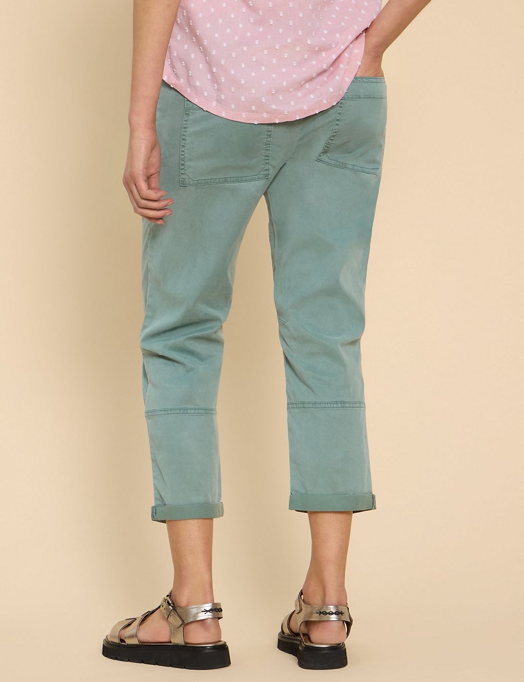 Cotton Blend Cropped Trousers 4 of 6