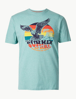 Cotton Blend Eagle Print T-Shirt Image 2 of 4