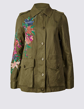 Cotton Blend Embroidered Jacket Image 2 of 4