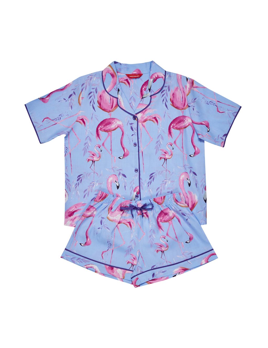 Cotton Blend Flamingo Pyjamas (2-13 Yrs) 1 of 4