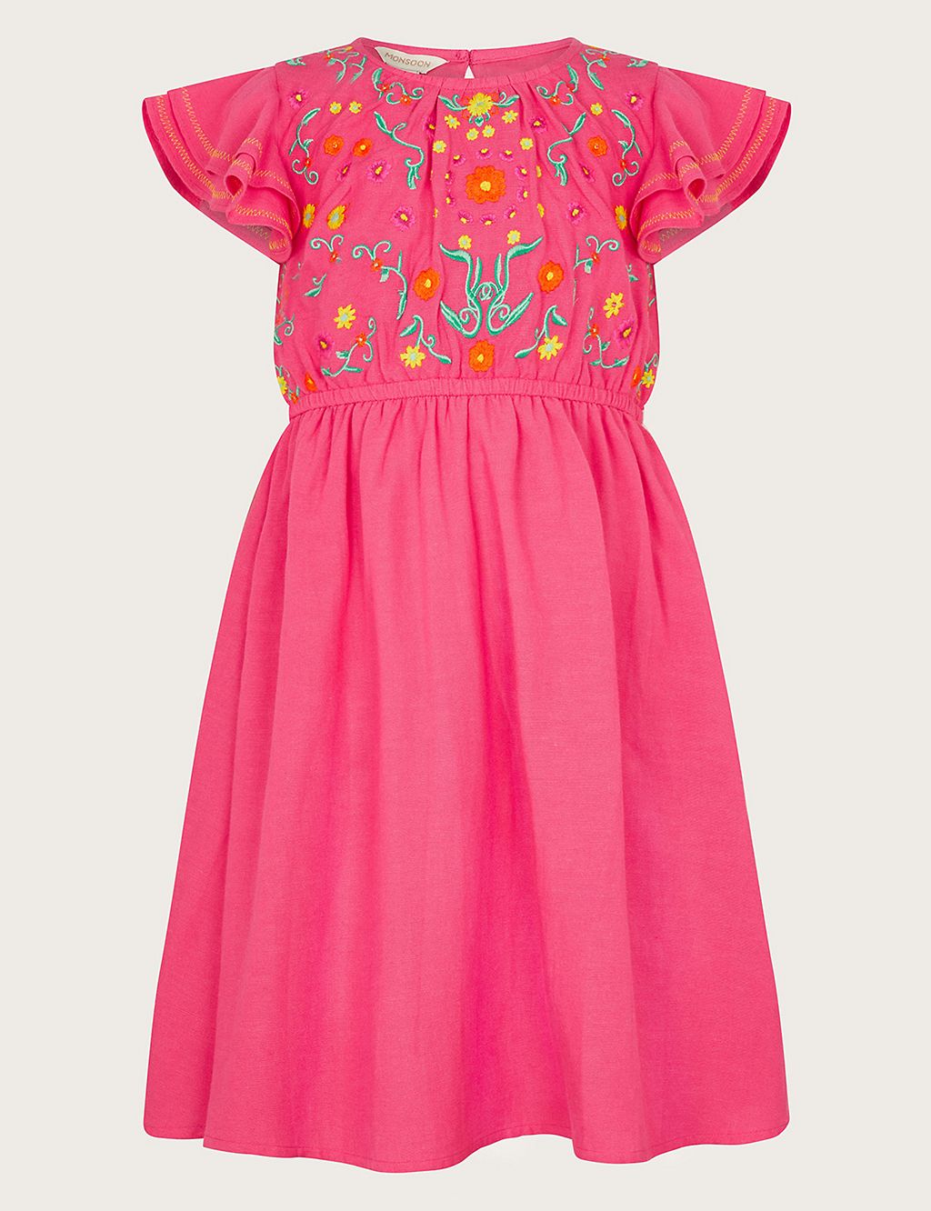 Cotton Blend Floral Embroidered Dress (3-13 Yrs) 3 of 3