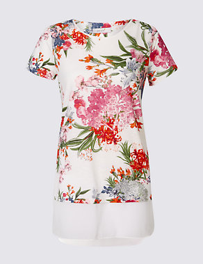 Cotton Blend Floral Print T-Shirt Image 2 of 4
