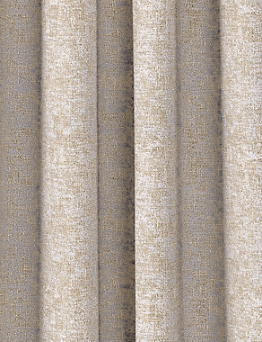 Cotton Blend Foil Texture Eyelet Curtains Image 2 of 3