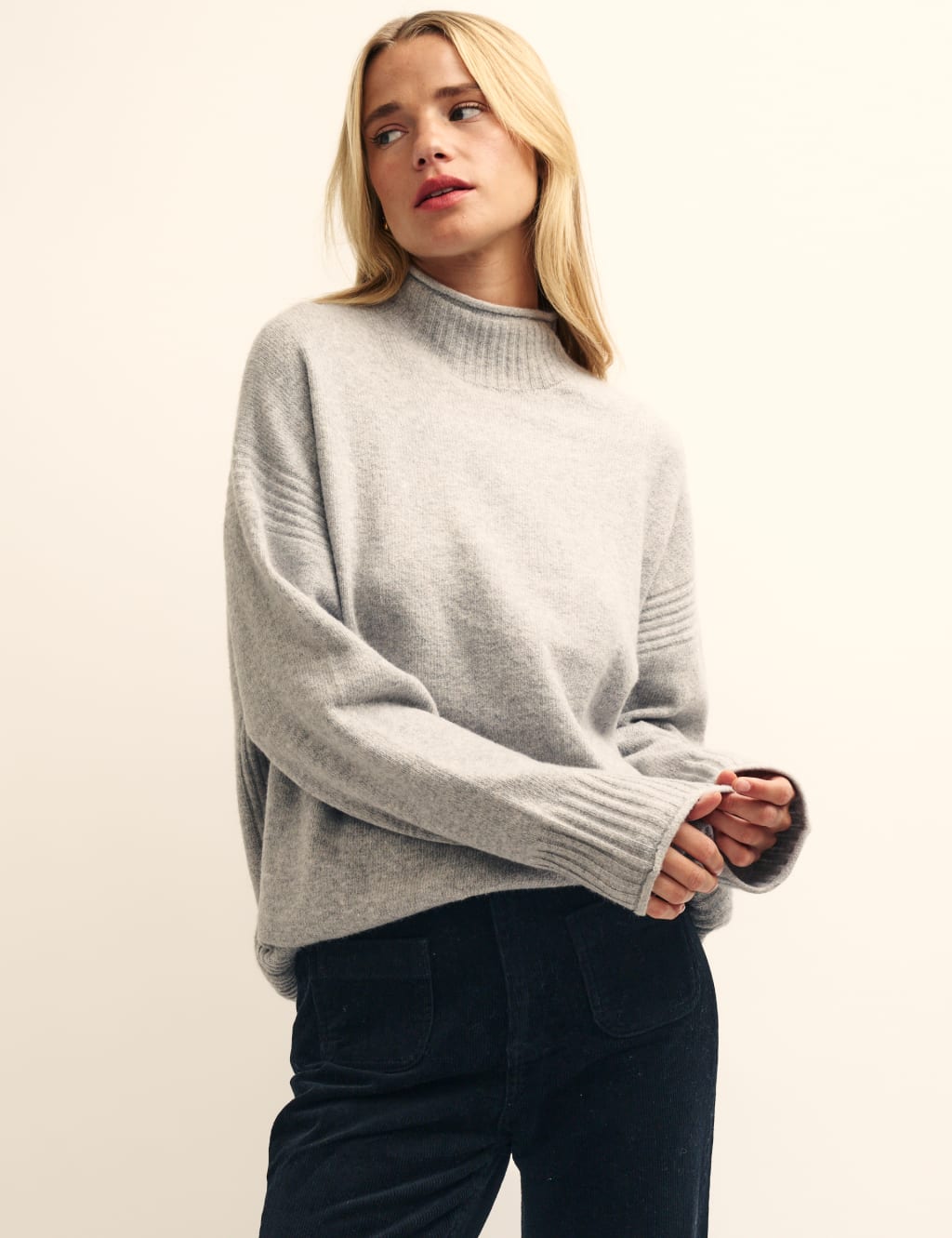 Super Soft Cotton Hi-Low Hem Sweater