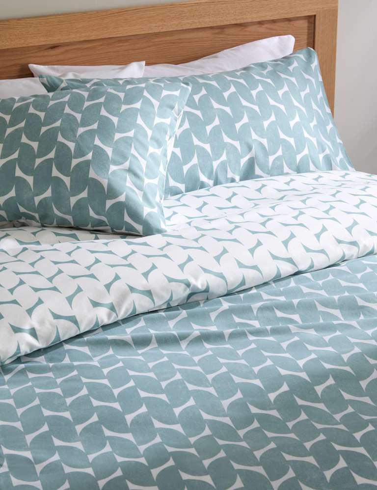 Cotton Blend Geometric Bedding Set 1 of 4