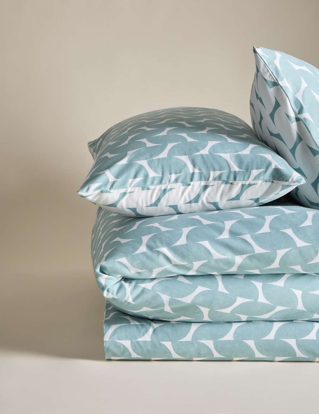 Cotton Blend Geometric Bedding Set M&S Collection M&S