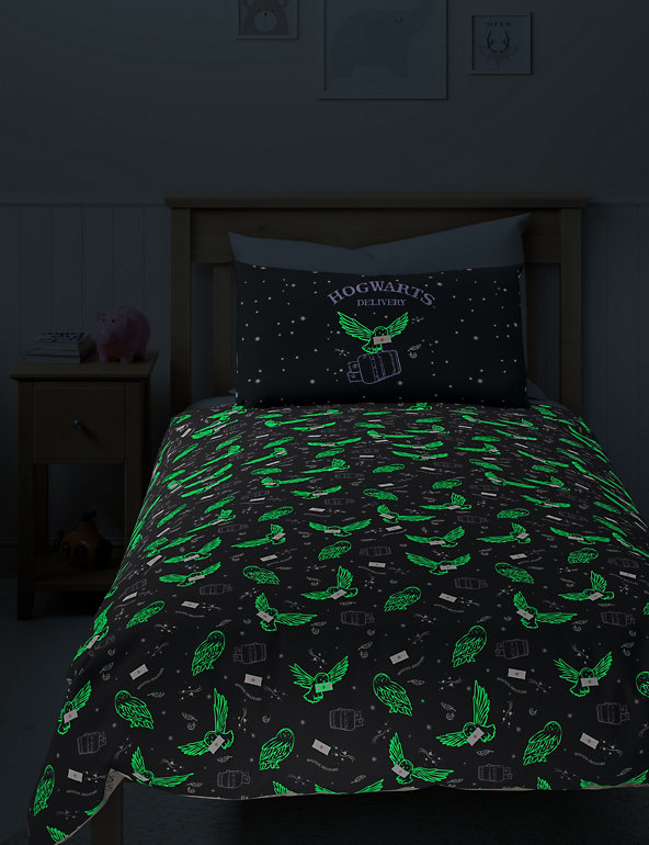 Cotton Blend Glow In The Dark Bedding, Harry Potter Duvet Cover King Size