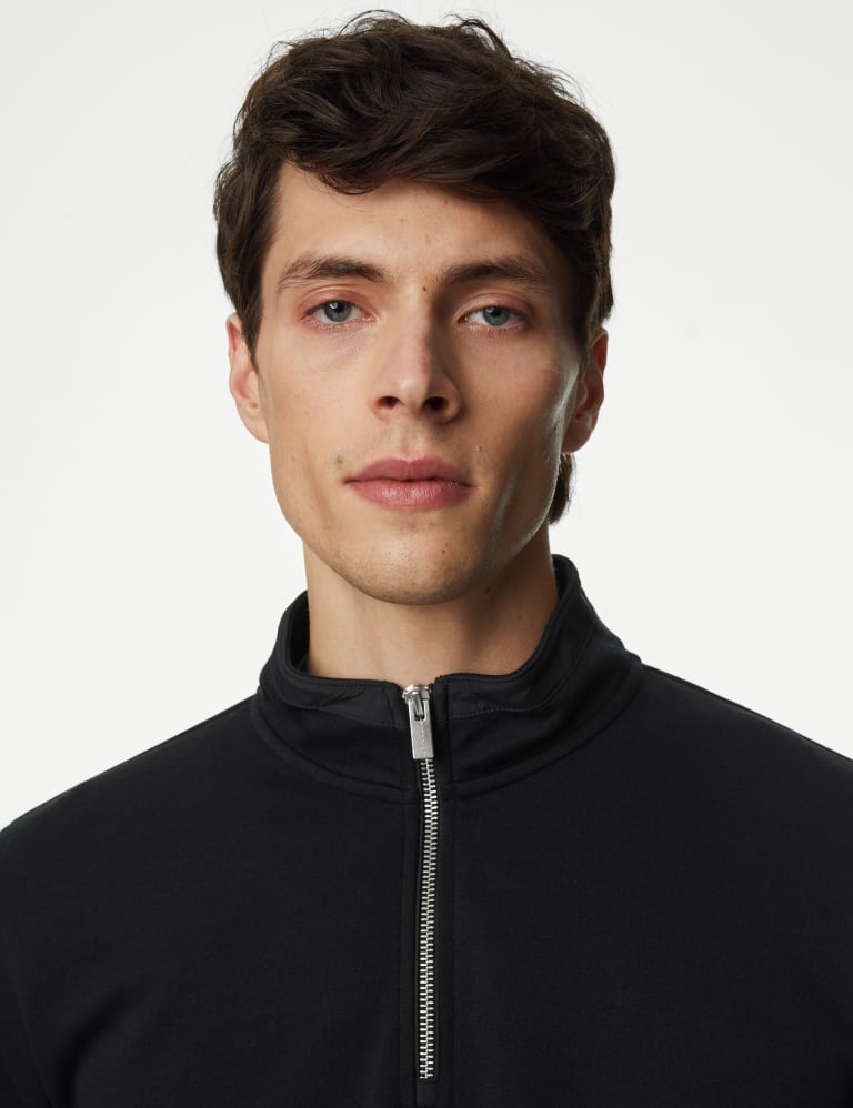 Cotton Blend Half Zip Sweatshirt | Autograph | Mu0026S